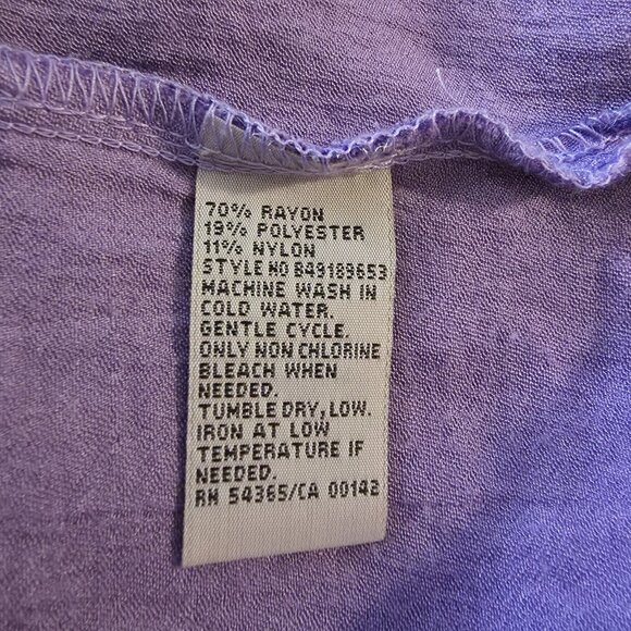 TanJay Womens XL Button Up Blouse Shirt Shimmer Shiny Lilac Purple Party Event - Picture 8 of 8